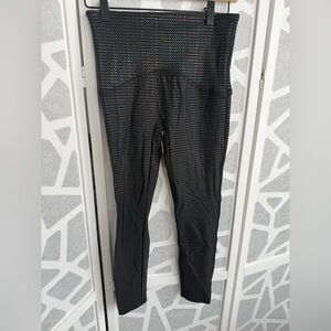 Spanx Iridescent Shimmer Stylish Black Women's Leggings